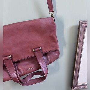 Fossil Foldocer Crossbody Tote in saddle